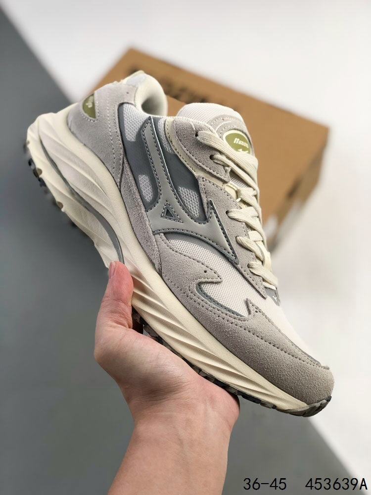 Mizuno Wave Rider β Retro Sneaker | Cream White Silver | D1GA330903